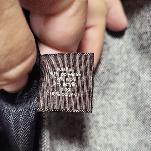 The Limited Gray Brown Wool Ruffle Collar Belted Blazer Jacket - Size Medium - Picture 13 of 13